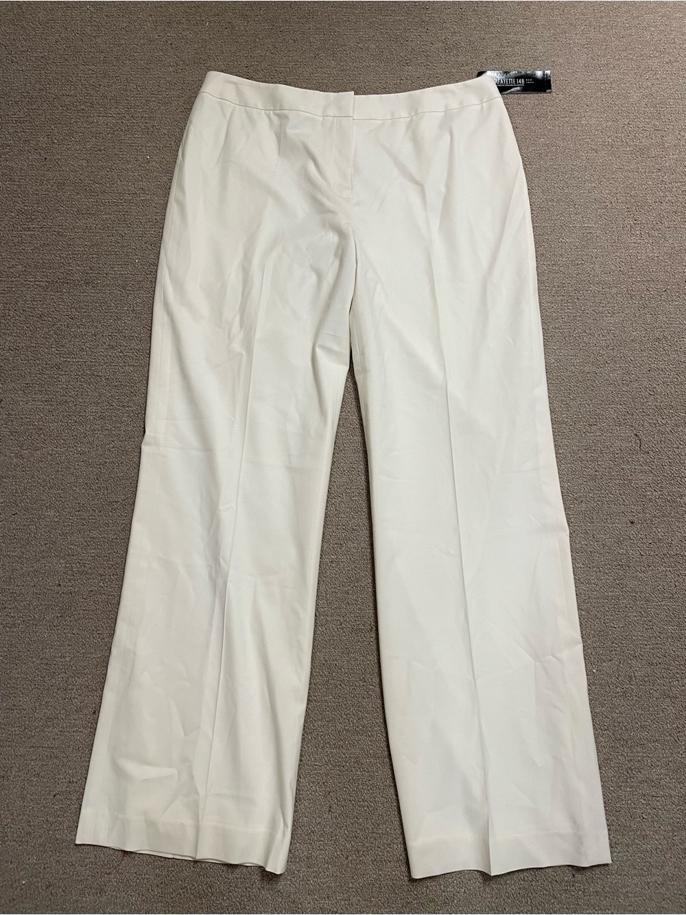 Lafayette 148 New York Cream Wide-Leg Trousers
